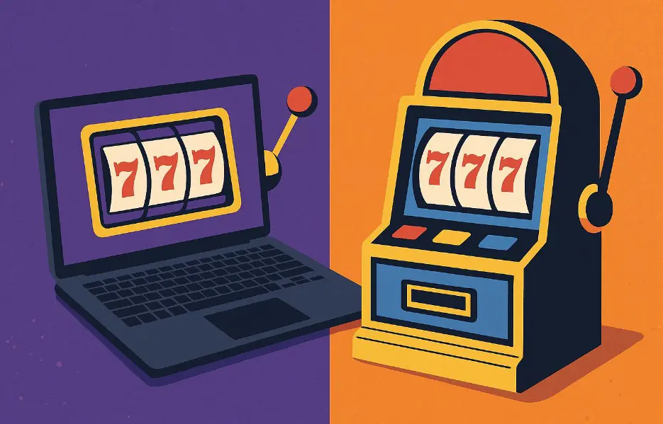 land vs online slot
